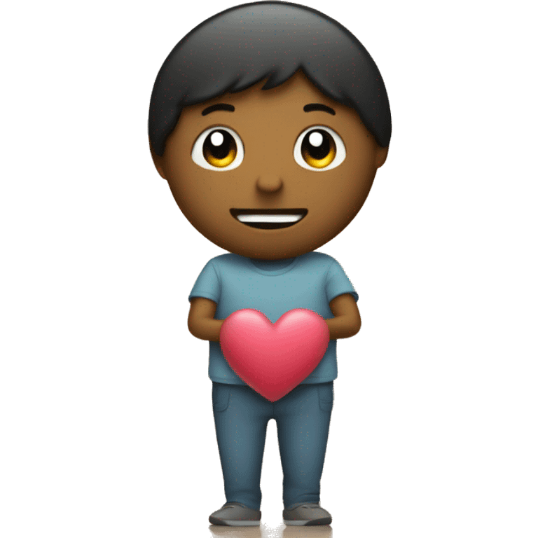 Emoji is touched and holding a heart emoji