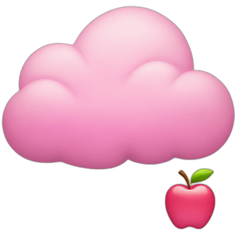 Pink cloud with apple emoji