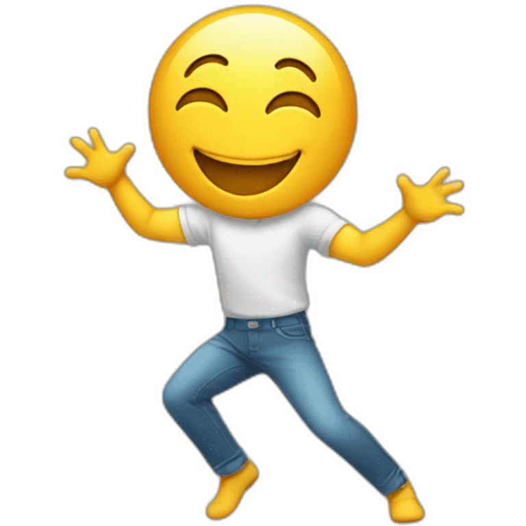 Happy emoji dancing only head and hands emoji