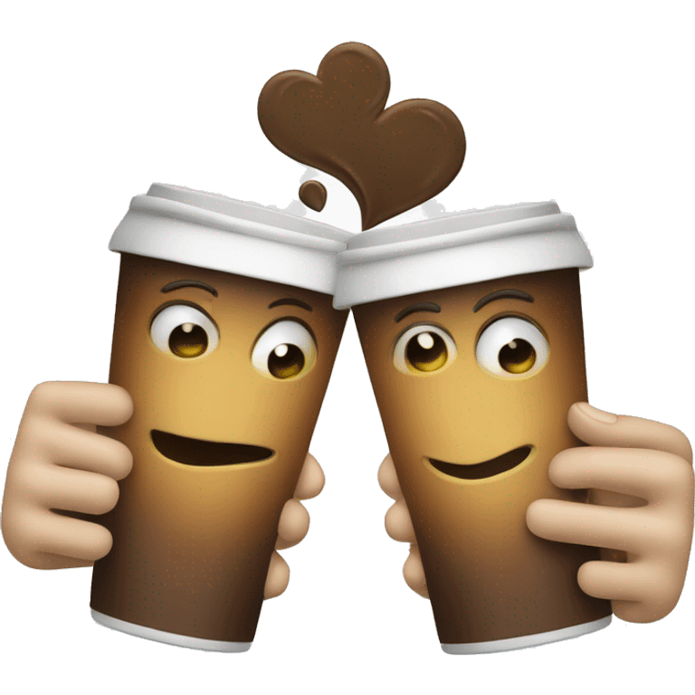 toasting with two cups of cofee emoji