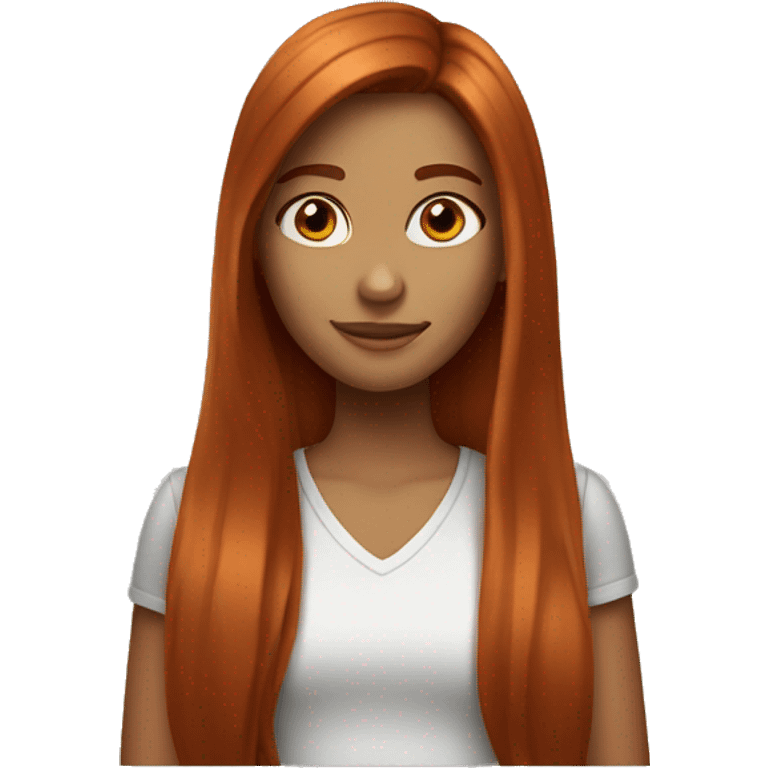 a girl with long auburn hair  emoji