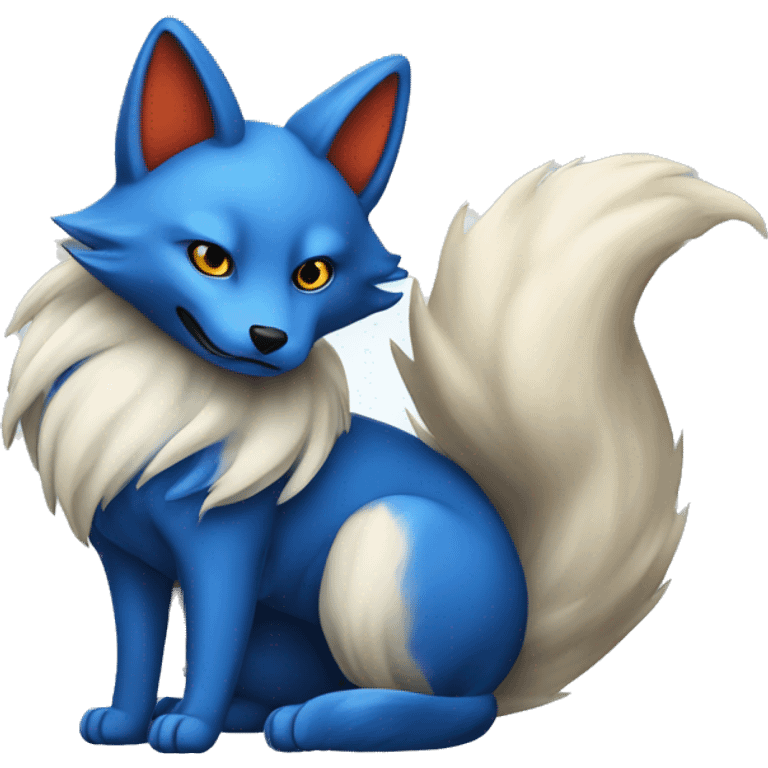 blue nine tail kitsune emoji