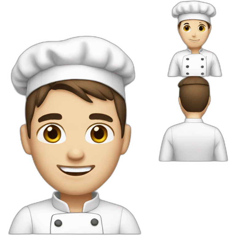 Male Chef, White skin color, short brown hair emoji