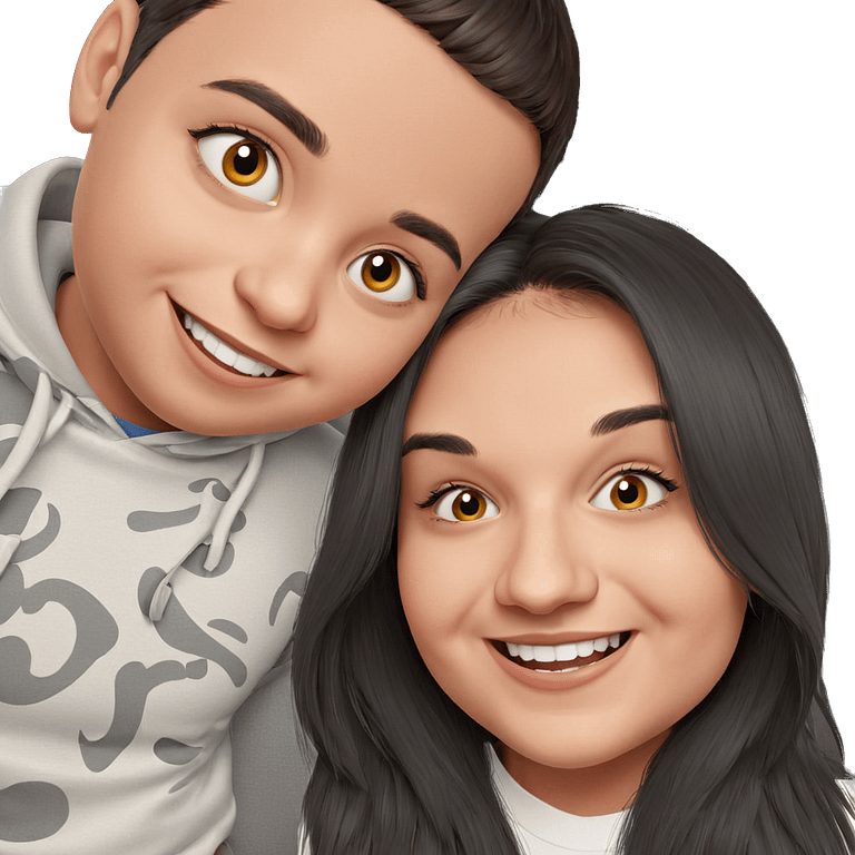 happy girl and boy portrait emoji