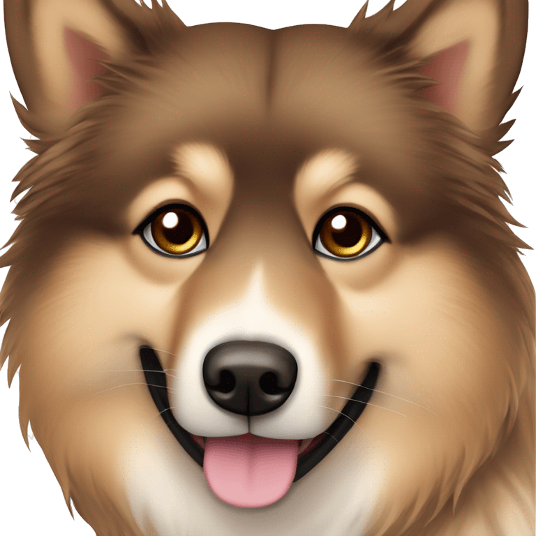 Finnish Lapphund brown. His nose and face is sprinkled with dark brown dots emoji