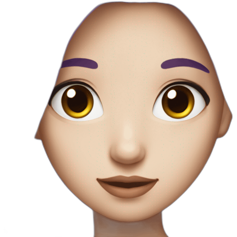 a young beautiful girl with purple hair and white skin emoji