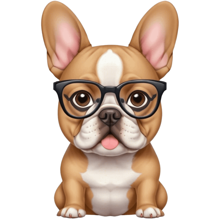 Französische Bulldogge mit Brille  emoji