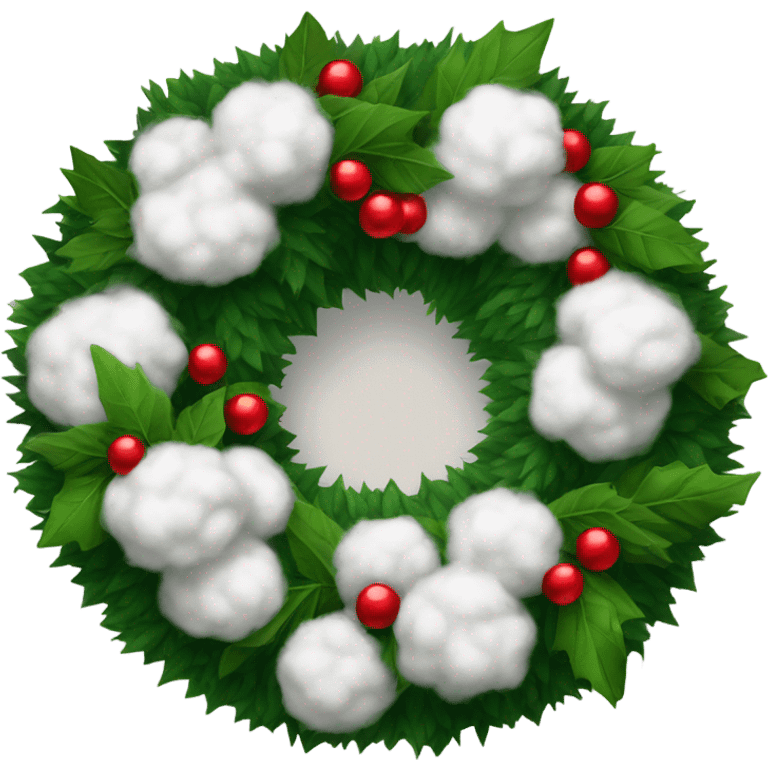 Realistic cristmas wreath with Cotton emoji