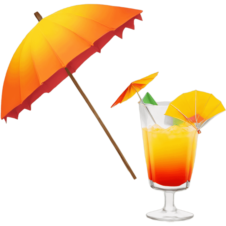 tequila sunrise with mini paper umbrella  emoji