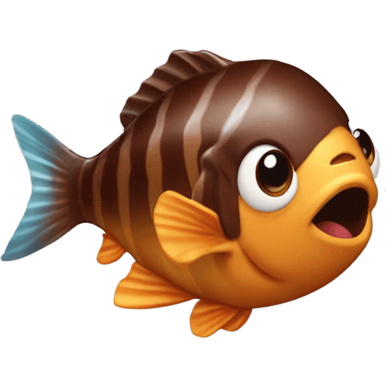 Poisson qui mange du chocolat emoji