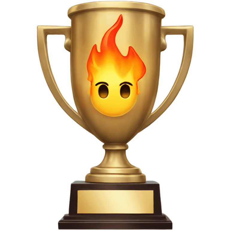 Trophy with fire flames with a plaque that reads FIRE  emoji