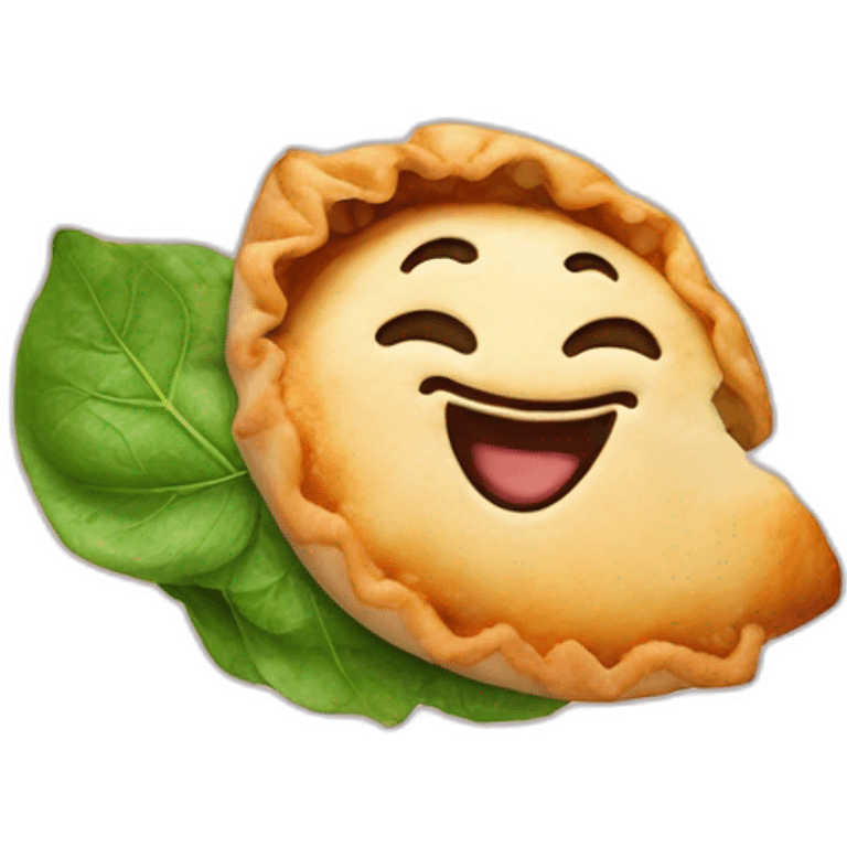 spinach empanada smiley face emoji