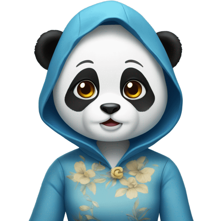 Panda In a blue dress emoji