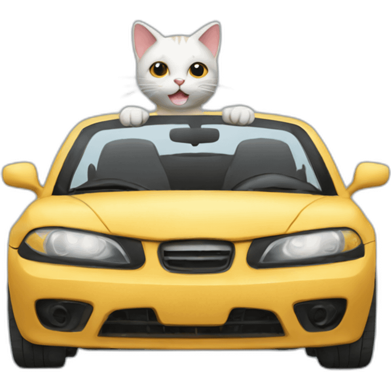 Cat drives a car emoji