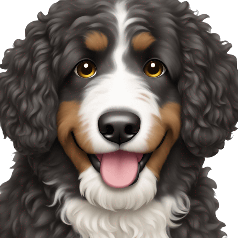 Bernedoodle wearing figure skates emoji