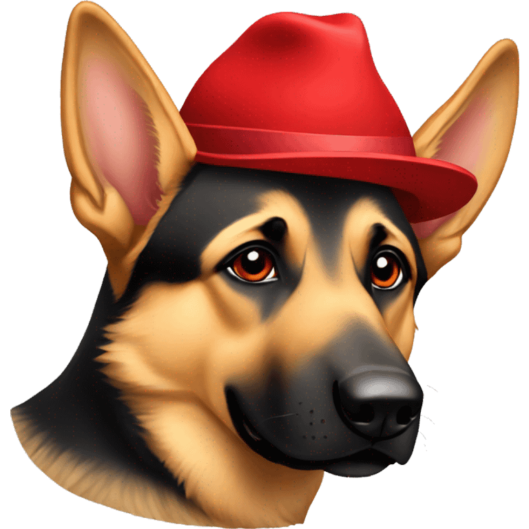 German Shepard with red hat  emoji