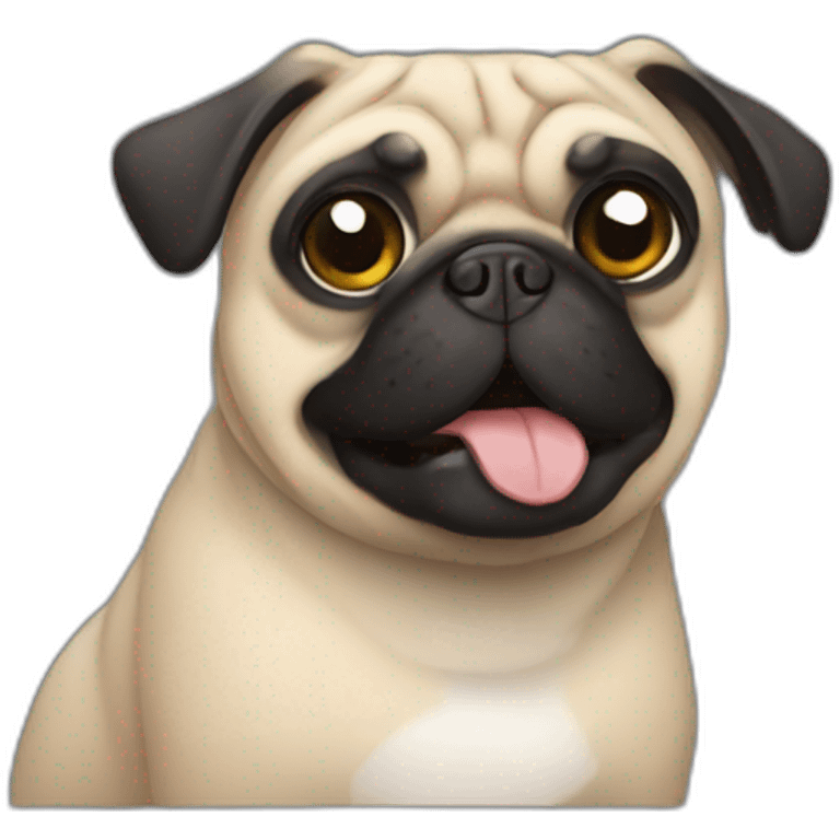 pug wearing a black t-shirt emoji