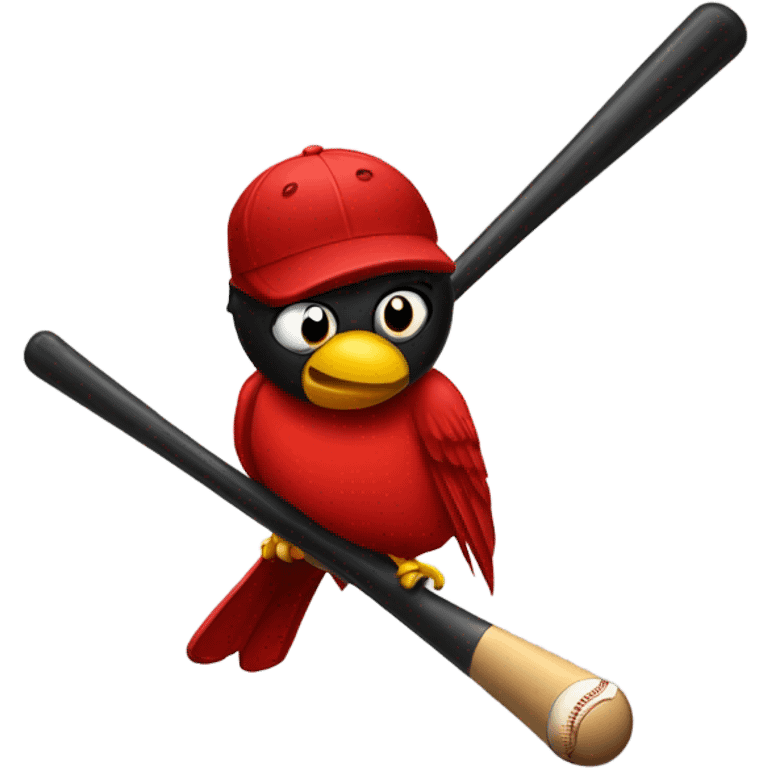 Cardinal on a baseball bat emoji