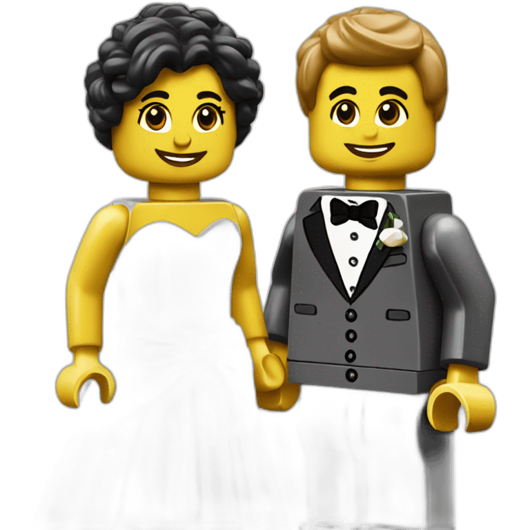 newly wed couple lego  emoji