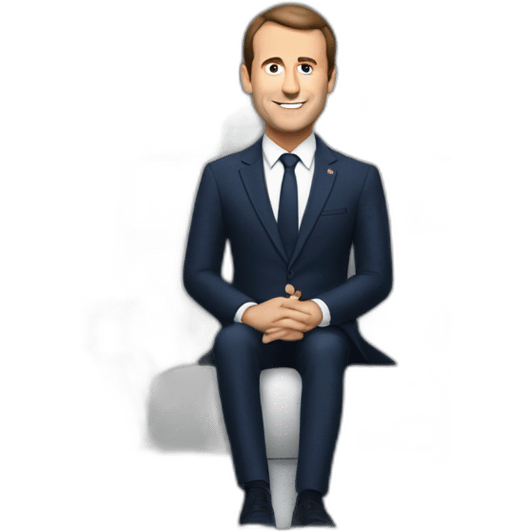 Macron in a jet emoji