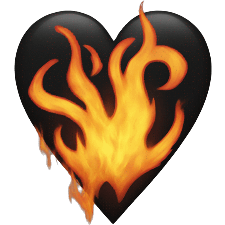 Black heart on fire emoji