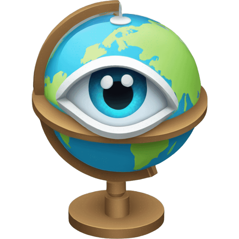 isometric view of a eye globe emoji