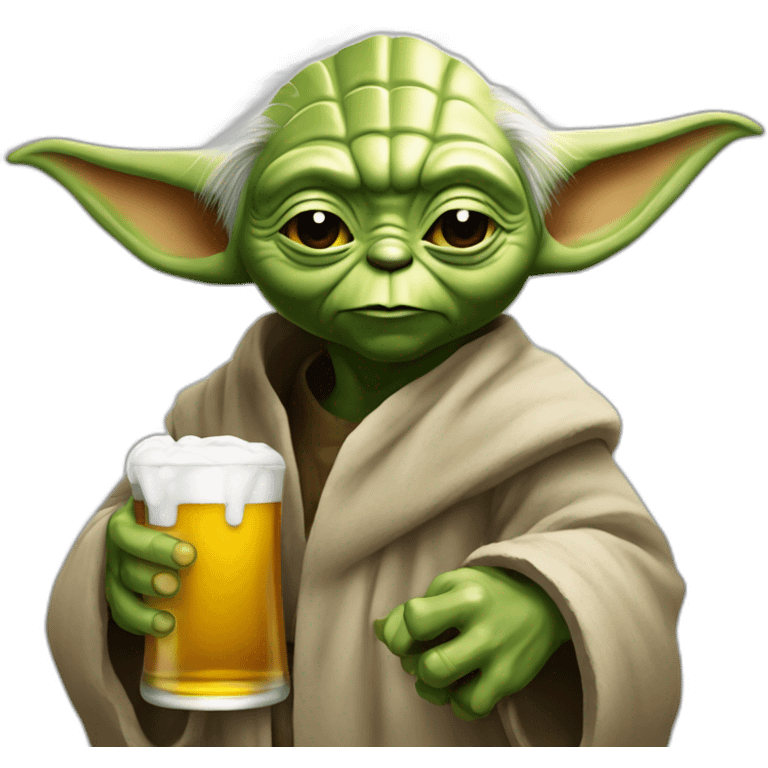 Yoda qui boi une biere emoji