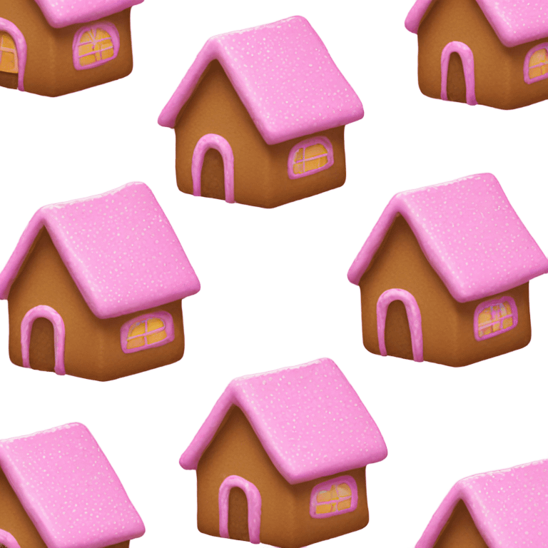 Pink ginger bread house  emoji