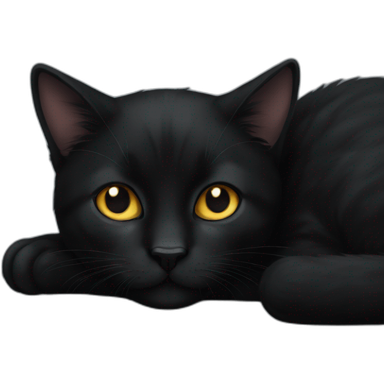 snuggling black cat emoji