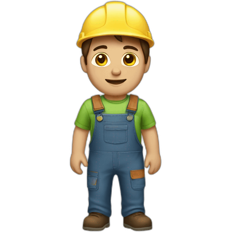 Man brown hair sprout bear worker clothes emoji