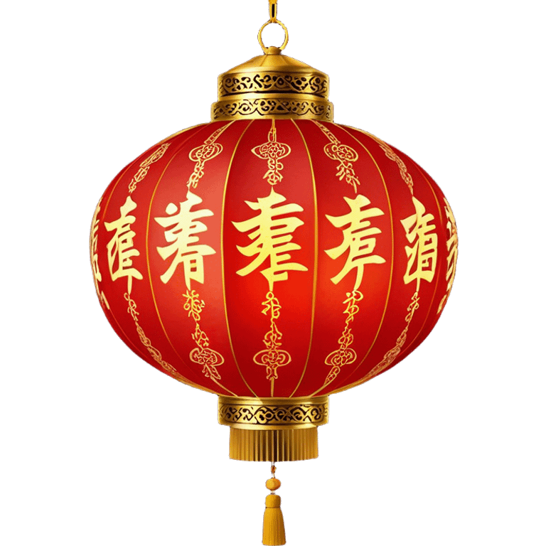 Chinese New Year red lantern – Cinematic Realistic Chinese New Year Red Lantern, depicted as an exquisitely crafted lantern adorned with intricate red and gold patterns, softly glowing against a dark background with subtle calligraphic details, evoking festive warmth and tradition. emoji