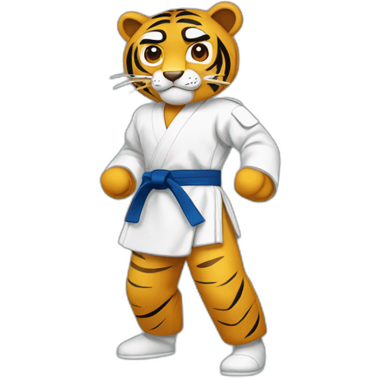 Taekwondo tigre estilo animé emoji