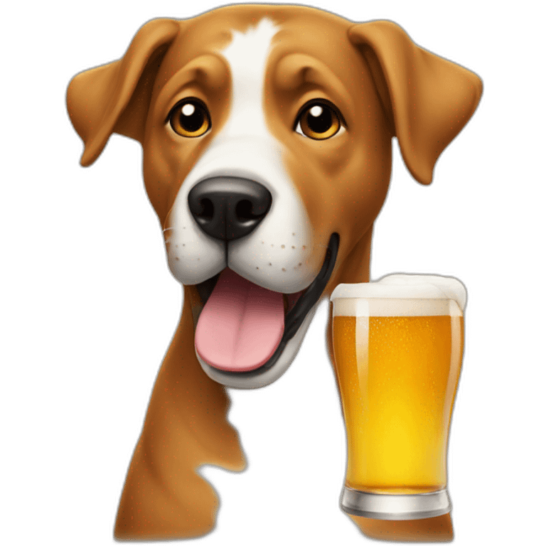 A dog drinking beer emoji