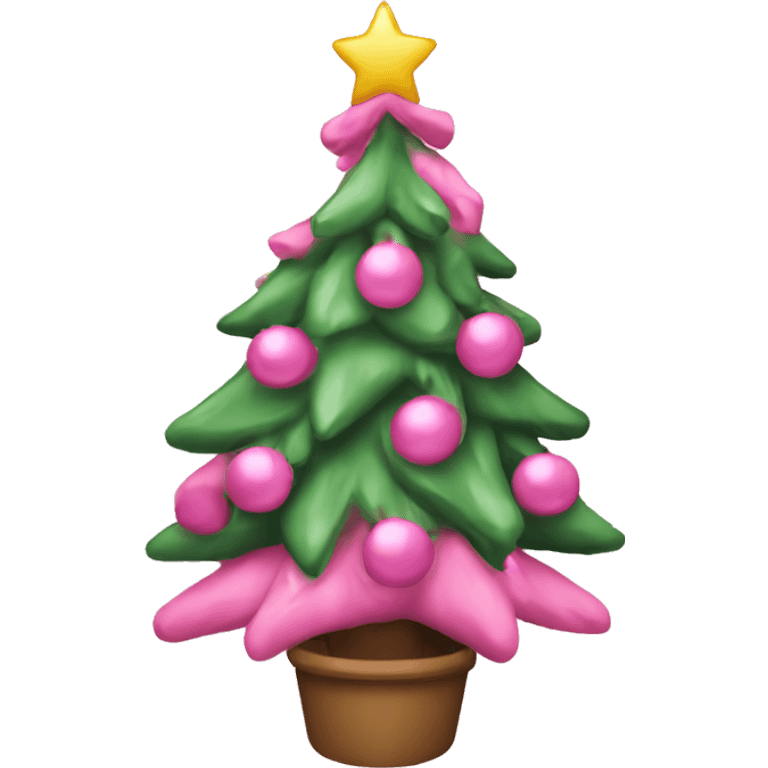 Pink Christmas tree emoji