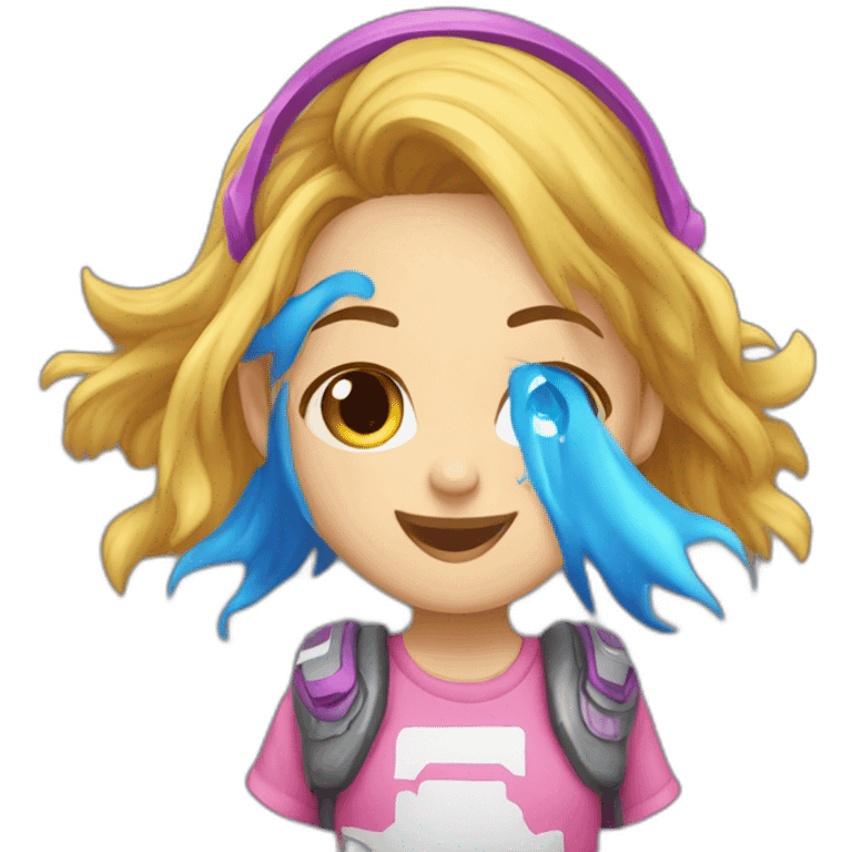 niña gamer parada sorprendida emoji