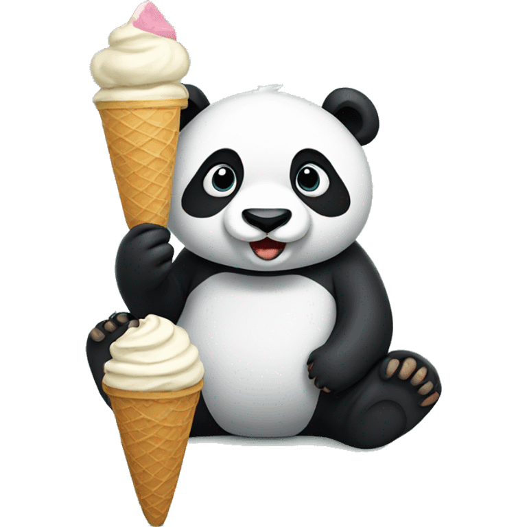 Panda eating ice cream emoji