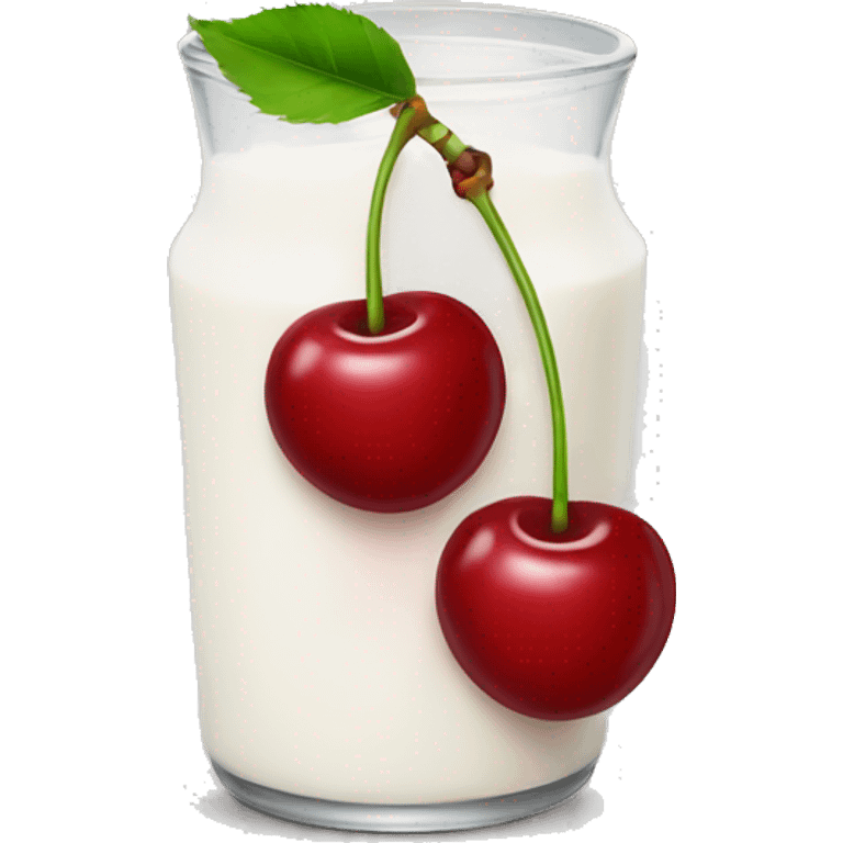 Cherries with milk on them emoji