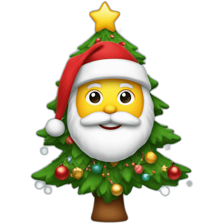 Santa on Xmas tree emoji