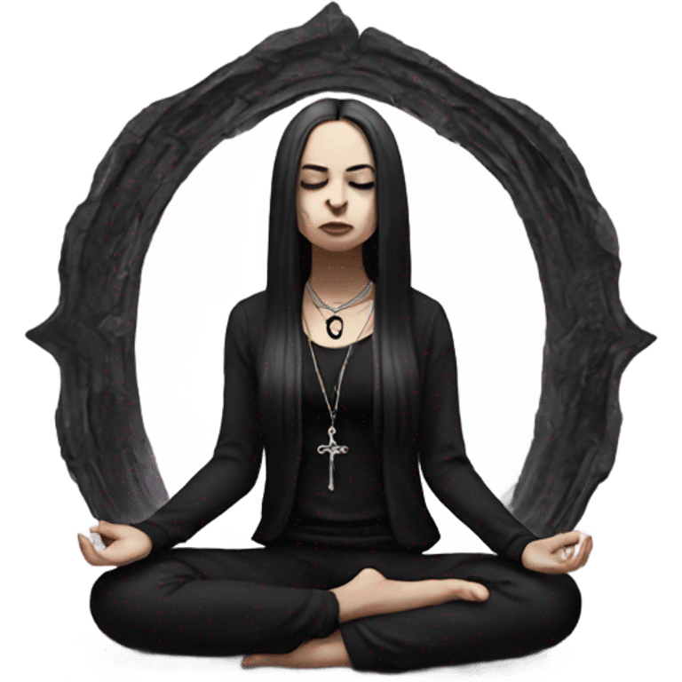 goth girl meditating emoji