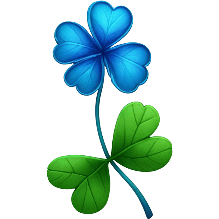 Four leaf blue clover emoji