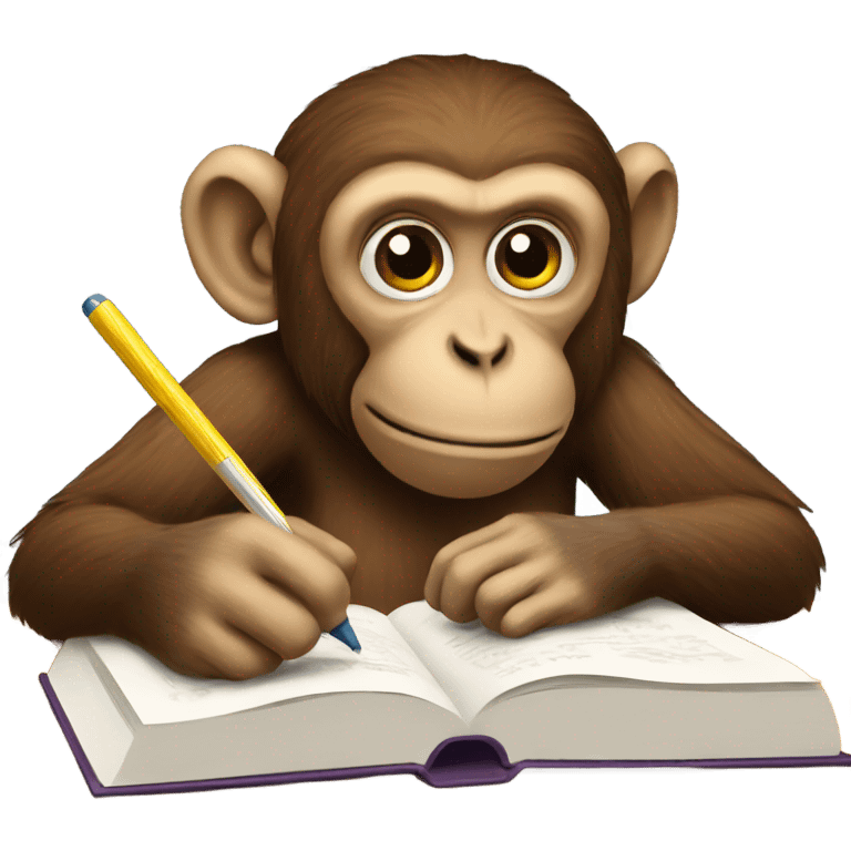 monkey studying emoji