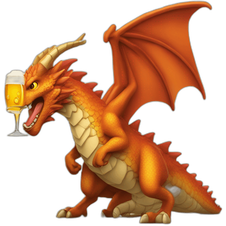 Dracofeu qui boit une biere emoji