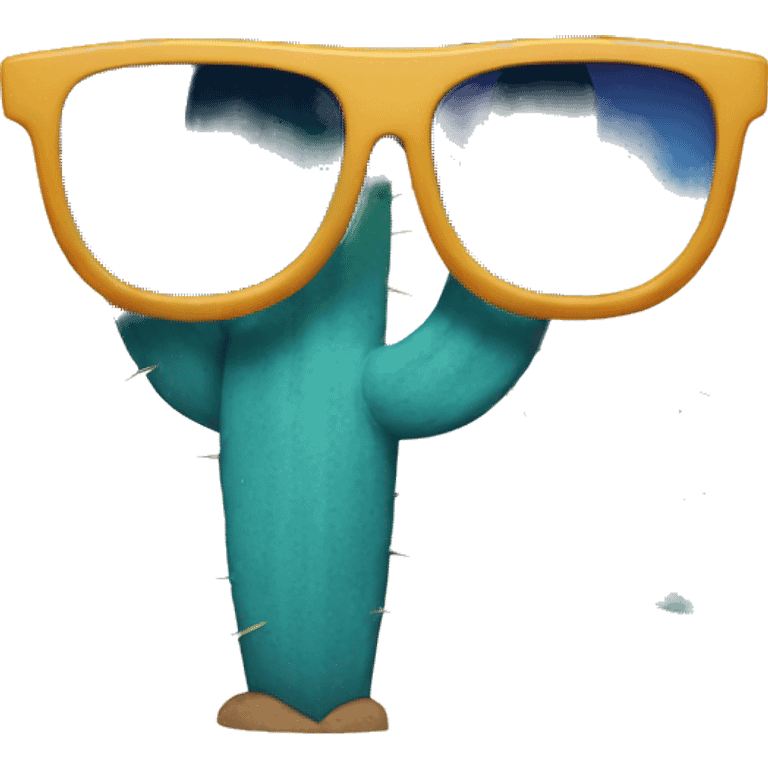 Blue cactus with sunglasses emoji