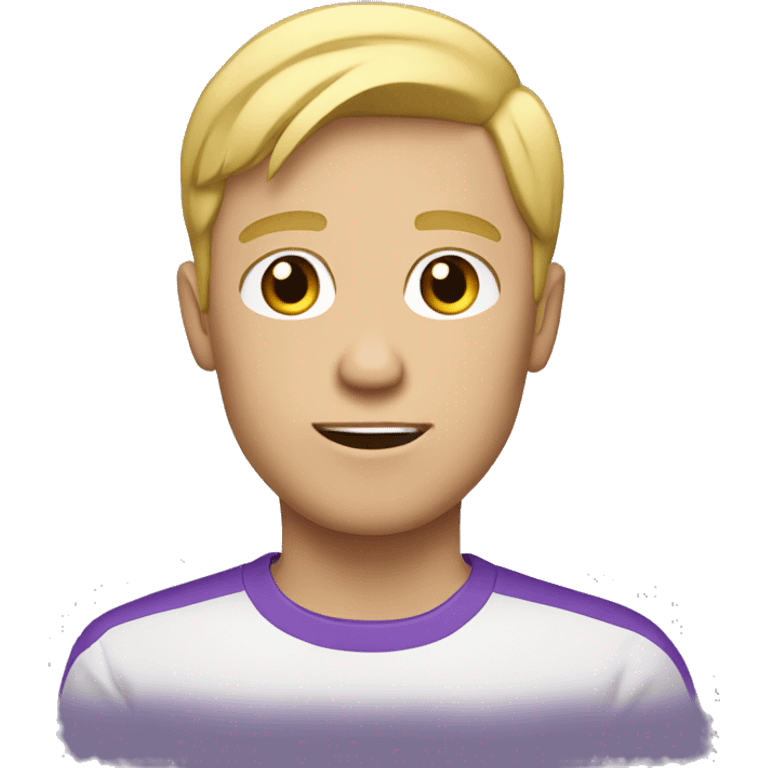 blond guy, with purple t-shirt, with no speech bubble emoji