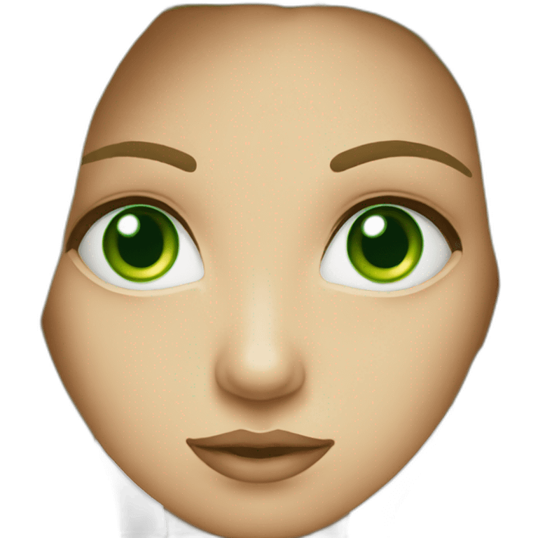 gazing green-eyed beauty emoji