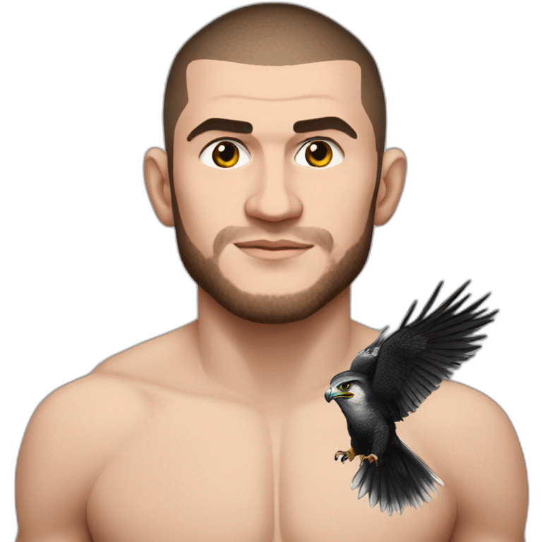 Falcon on the shoulder of khabib nurmagomedov  emoji