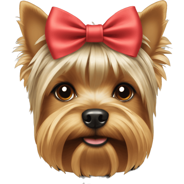 Yorkshire terrier with a bow on the head emoji