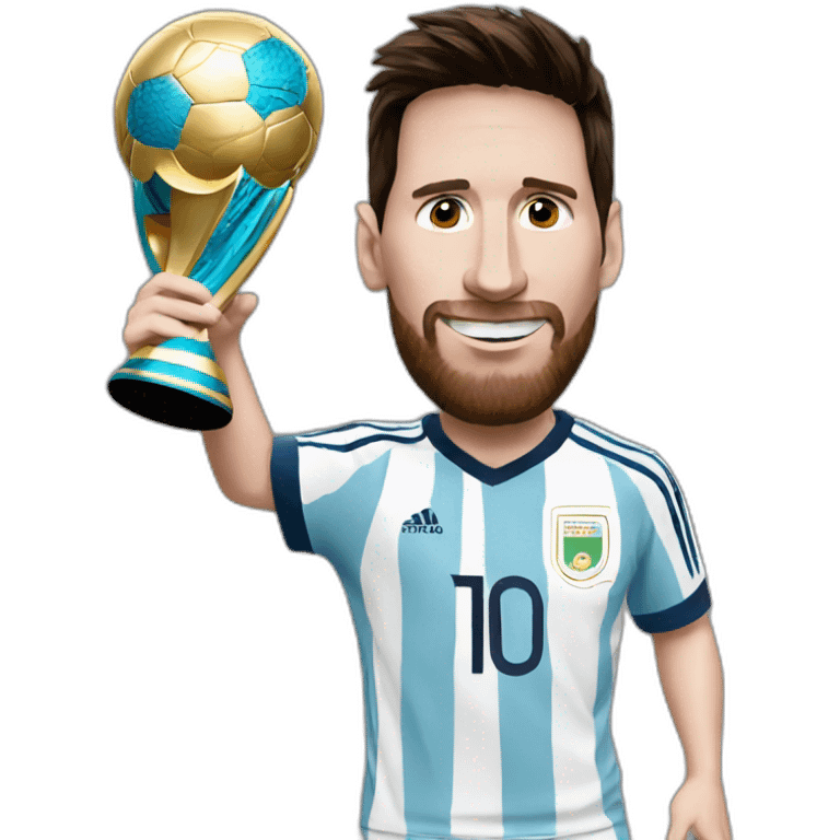 messi with the world cup emoji