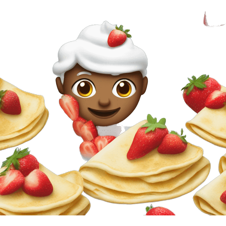 crepes with strawberries and whipped cream emoji