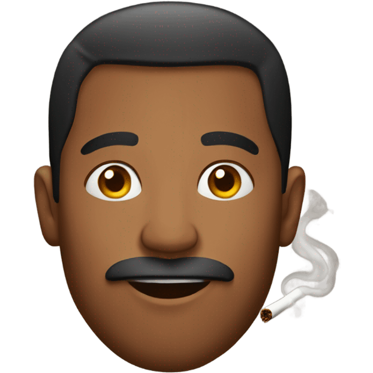 Brown man smoking emoji